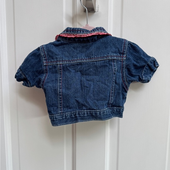 Young Hearts 2T Girls Short Sleeve Jean Jacket with Floral Strawberry Embroidery - Picture 8 of 8